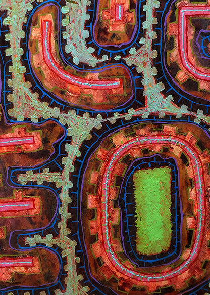 The Garden (Abstract in Red, Orange, Blue, and Green), Painting, 1965