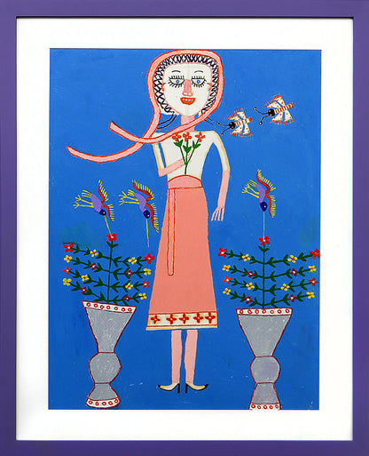 Pinky (Girl and Hummingbirds, San Luis Potosi, Mexico), Painting, 1953-1965