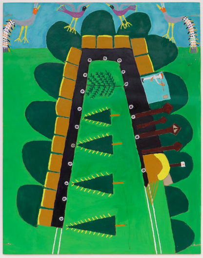 Martin Saldana (1874-1965) artwork for sale. The Train (Train with Trees and Birds), Painting, 1953-1965, Denver, Colorado, Art Gallery)