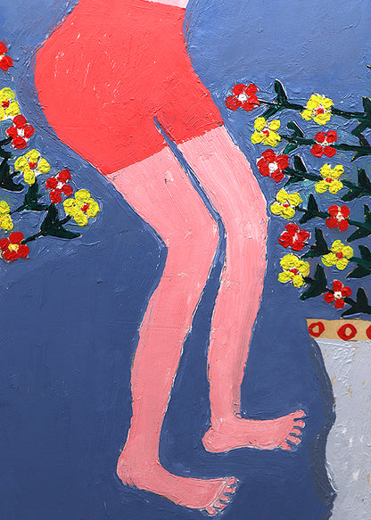 Small Nude (Semi-Nude Woman with Flowers and Birds), Painting, 1953-1965