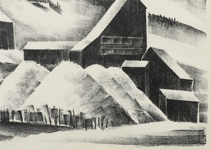 Mine Near Continental Divide (Mine with Mountains), Print, 1933