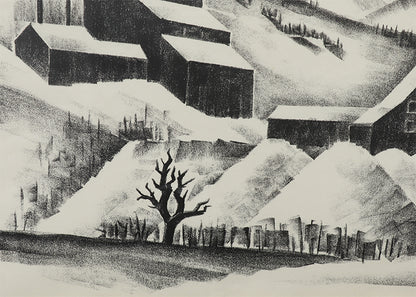 Mine Near Continental Divide (Mine with Mountains), Print, 1933