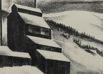 Mine Near Continental Divide (Mine with Mountains), Print, 1933