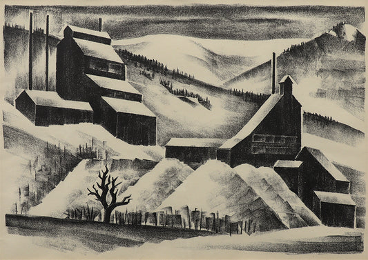 Arnold Ronnebeck (1885-1947) artwork for sale. Mine Near Continental Divide (Mine with Mountains), Print, 1933, Denver, Colorado, Art Gallery)