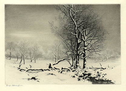 George Elbert Burr (1859-1939) artwork for sale. Winter No. 2 (Winter Landscape with Trees), Print, circa 1920, Denver, Colorado, Art Gallery)