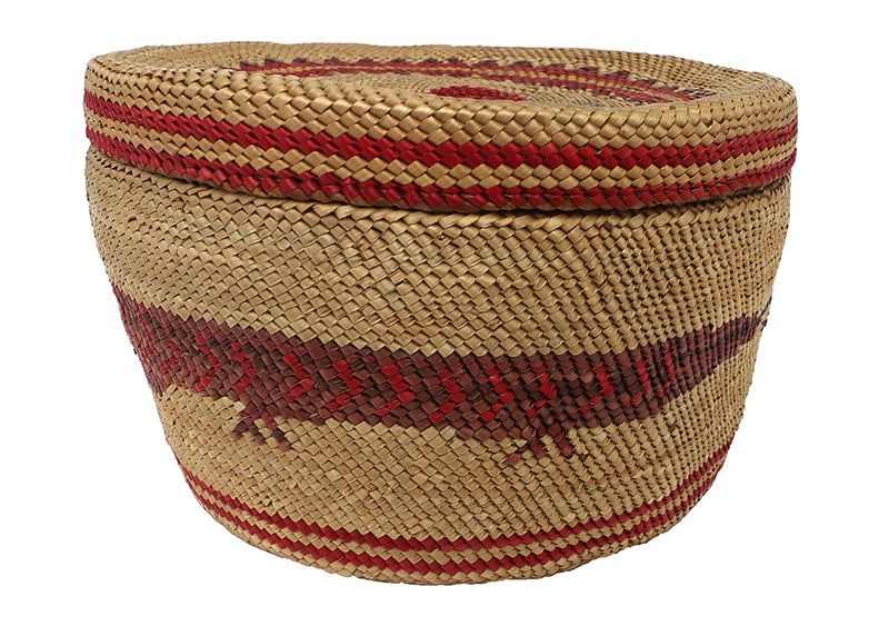 Lidded Basket with Sea Wolf Motif, circa 1900
