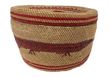 Lidded Basket with Sea Wolf Motif, circa 1900