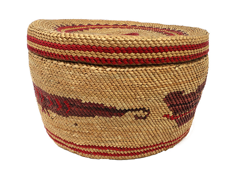Lidded Basket with Sea Wolf Motif, circa 1900
