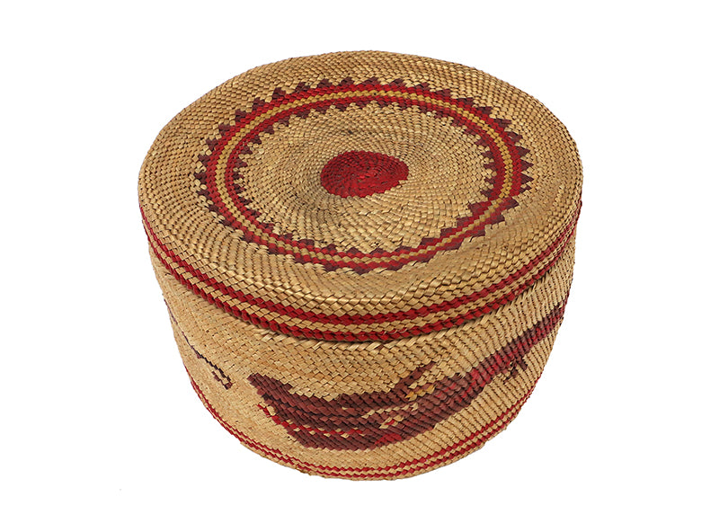 Lidded Basket with Sea Wolf Motif, circa 1900