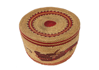 Lidded Basket with Sea Wolf Motif, circa 1900