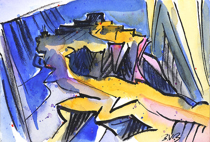 Bert Van Bork (1928-2014) artwork for sale. Walpi #1 (Hopi Village on First Mesa, Arizona), Painting, 2001, Denver, Colorado, Art Gallery)