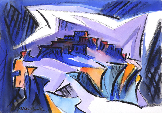Bert Van Bork (1928-2014) artwork for sale. Walpi #5 (Hopi Village on First Mesa, Arizona), Painting, 2002, Denver, Colorado, Art Gallery)