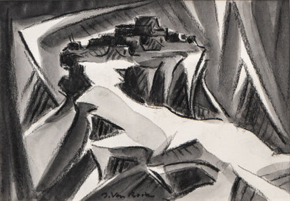 Bert Van Bork (1928-2014) artwork for sale. Walpi #16 (Hopi Village on First Mesa, Arizona), Painting, circa 2004, Denver, Colorado, Art Gallery)
