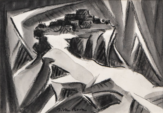 Bert Van Bork (1928-2014) artwork for sale. Walpi #16 (Hopi Village on First Mesa, Arizona), Mixed Media Painting, circa 2004
