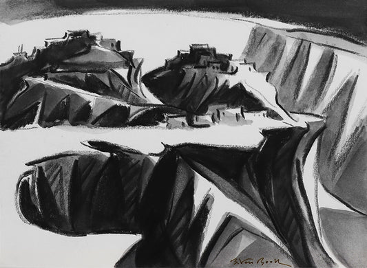 Second Mesa #3 (Hopi Pueblo, Arizona), Mixed Media Painting, circa 2004