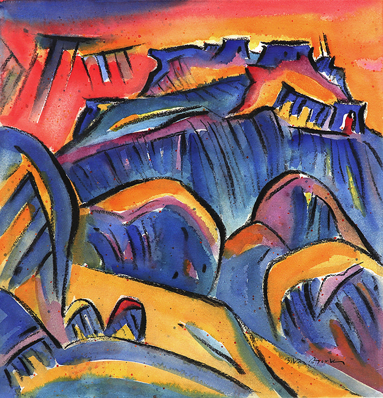 Bert Van Bork (1928-2014) artwork for sale. Second Mesa (Hopi Pueblo, Arizona), Painting, circa 1989, Denver, Colorado, Art Gallery)