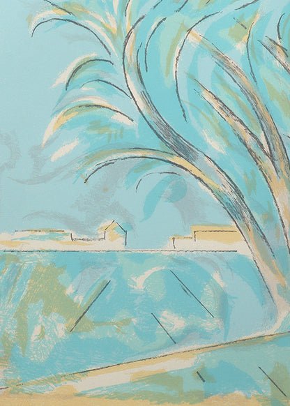 Trees in Ranchitos II (Modernist Landscape with Trees), Print, 1975