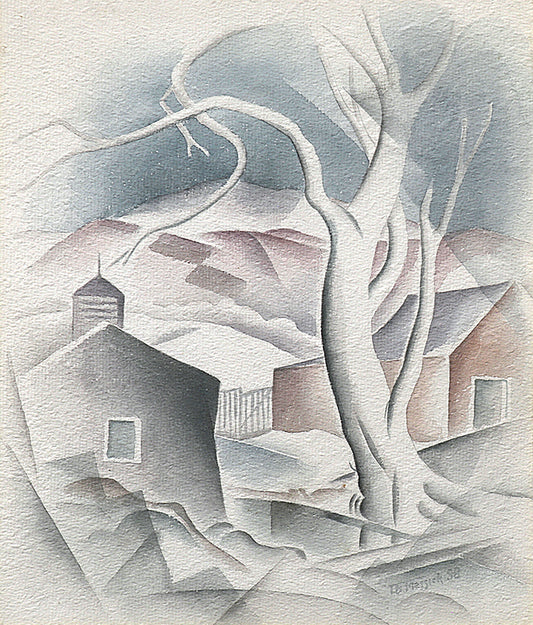 Turner Messick (1878-1952) artwork for sale. Untitled (Colorado Modernist Landscape), Painting, 1938, Denver, Colorado, Art Gallery)