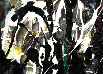 Warlock (Abstract in Black, White, Gray, and Orange), Painting, circa 1950