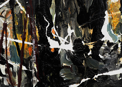 Warlock (Abstract in Black, White, Gray, and Orange), Painting, circa 1950