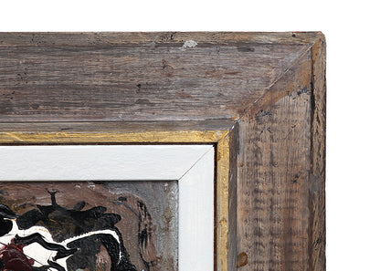 Warlock (Abstract in Black, White, Gray, and Orange), Painting, circa 1950