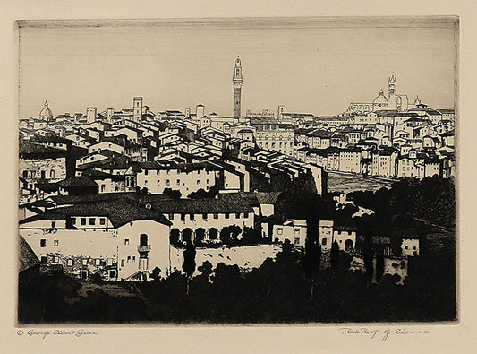 George Elbert Burr (1859-1939) artwork for sale. Red Roofs of Sienna (Italy), Print, circa 1905, Denver, Colorado, Art Gallery)