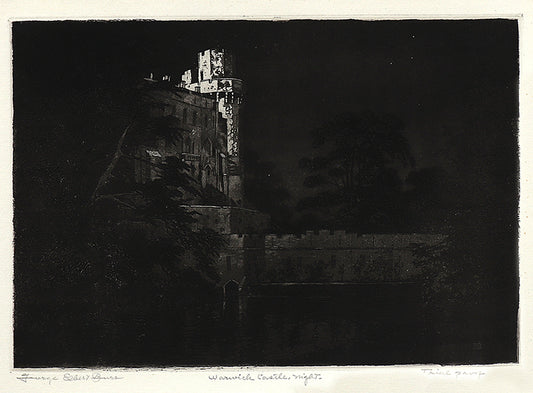 George Elbert Burr (1859-1939) artwork for sale. Warwick Castle, Night (England), Print, circa 1905, Denver, Colorado, Art Gallery)