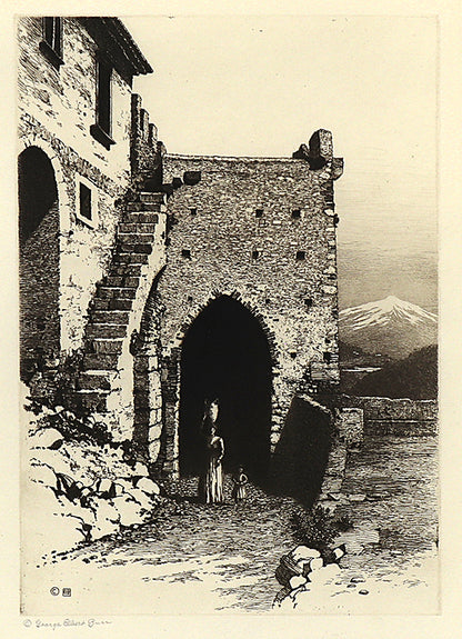 George Elbert Burr (1859-1939) artwork for sale. Catania Gate, Taormina, Italy, Print, circa 1905, Denver, Colorado, Art Gallery)