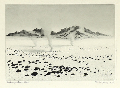 George Elbert Burr (1859-1939) artwork for sale. Whirlwinds, Mojave Desert, California (Desert Set), Print, circa 1921, Denver, Colorado, Art Gallery)