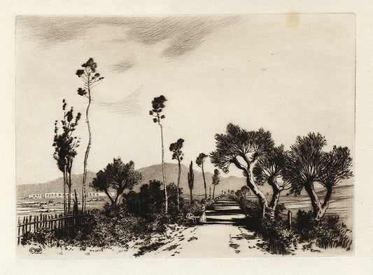 George Elbert Burr (1859-1939) artwork for sale. Road in the Campagna, Rome (Italy), Print, circa 1905, Denver, Colorado, Art Gallery)