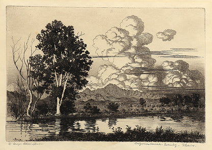George Elbert Burr (1859-1939) artwork for sale. Arizona Canal Evening, Phoenix (Landscape of the Arizona Canal), Print, circa 1925, Denver, Colorado, Art Gallery)