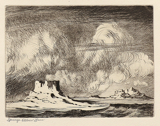 George Elbert Burr (1859-1939) artwork for sale. Arizona Storm (Landscape with Desert and Storm Clouds), Print, circa 1925, Denver, Colorado, Art Gallery)
