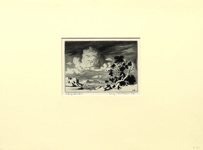 Evening, Painted Desert, Arizona (Landscape with Mesa and Storm), Print, circa 1925