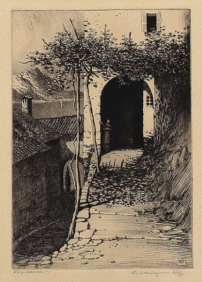 George Elbert Burr (1859-1939) artwork for sale. On Lake Lugano, Italy, Print, circa 1905, Denver, Colorado, Art Gallery)