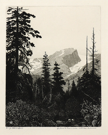 George Elbert Burr (1859-1939) artwork for sale. Road to Bear Lake, Estes Park, Colorado, Print, circa 1920, Denver, Colorado, Art Gallery)