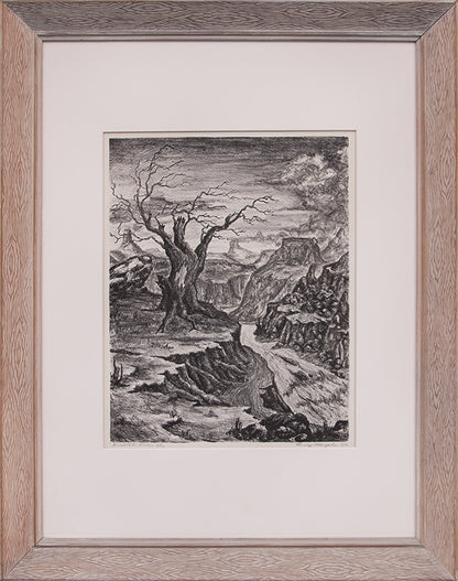 Desolate Ruler: 2/12 (Canyon Landscape with Ravine), Print, 1952