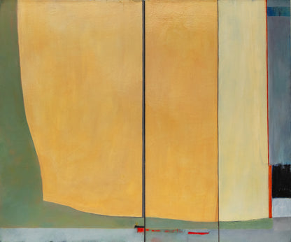 Wilma Fiori (1929-2019) artwork for sale. Homage to Diebenkorn (Abstract in Green, Gold, Yellow, and Blue), Painting, Denver, Colorado, Art Gallery)