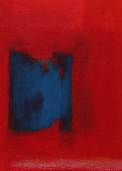 Untitled (Abstract Red with Blue and Yellow), Print