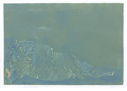 Wilma Fiori (1929-2019) artwork for sale. The Embrace (Abstract in Seafoam Green and Blue), Collage, circa 1990-2005, Denver, Colorado, Art Gallery)
