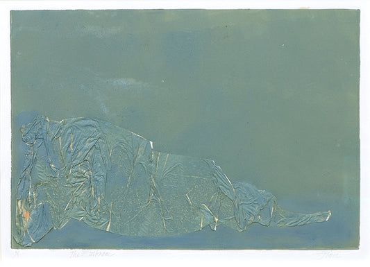 Wilma Fiori (1929-2019) artwork for sale. The Embrace (Abstract in Seafoam Green and Blue), Collage, circa 1990-2005, Denver, Colorado, Art Gallery)