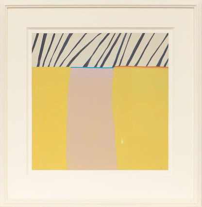 Yellow Series #5 (Abstract in Yellow, Pink, White, and Black), Painting, 2006