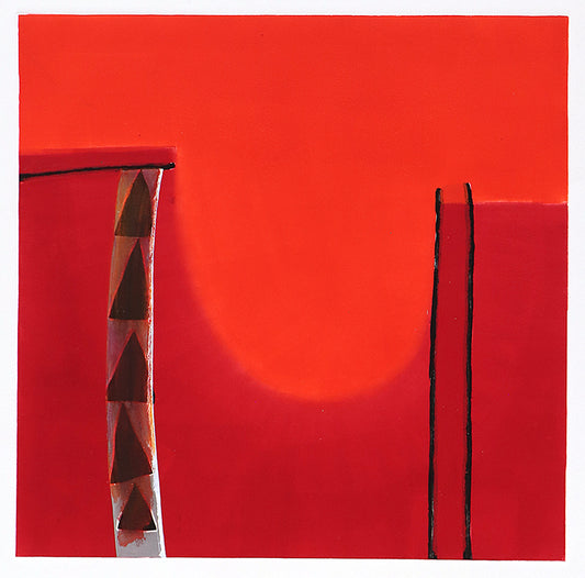 Wilma Fiori (1929-2019) artwork for sale. Untitled (Abstract Red Square with Black Triangles), Print, Denver, Colorado, Art Gallery)