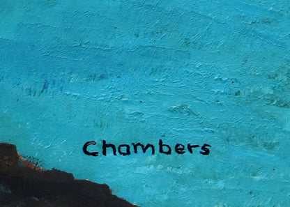 The Coast (Marine Landscape in Moonlight), Painting, circa 1950-1970