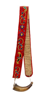 Woodlands artwork for sale. Classic Period Powder Horn with Beaded Strap, circa 1865, Denver, Colorado, Art Gallery)