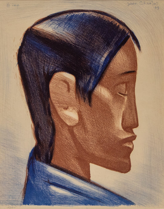 Jean Charlot (1898-1979) artwork for sale. Indian Man, Print, 1949, Denver, Colorado, Art Gallery)