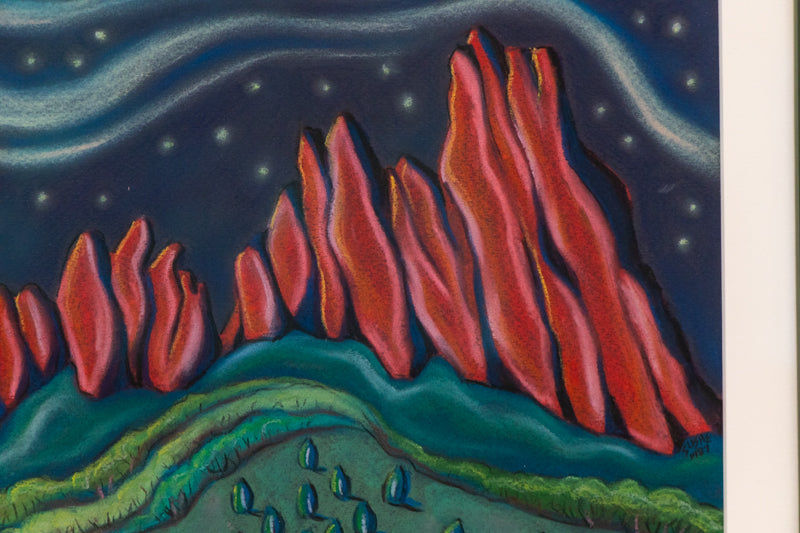 Garden of the Gods (Colorado, Nighttime), Painting, 1987