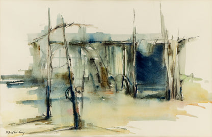 Pawel Kontny (1923-2002) artwork for sale. New Mexico (Semi Abstract Adobe), Painting, Denver, Colorado, Art Gallery)