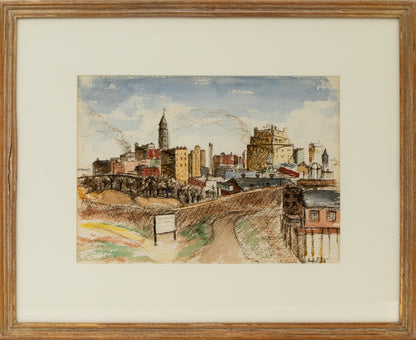 Denver Skyline (Colorado), Painting, 1951