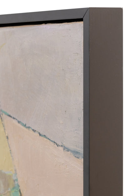 Untitled (Abstract Orange, Red, and Yellow on a Green Field), Painting, circa 1965