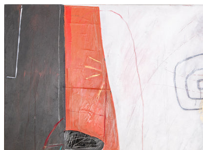 The Akhenaten Series: The Marriage (Abstract Composition with Black, Red, and Gold), Collage, 1987